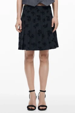 Pleated print skirt