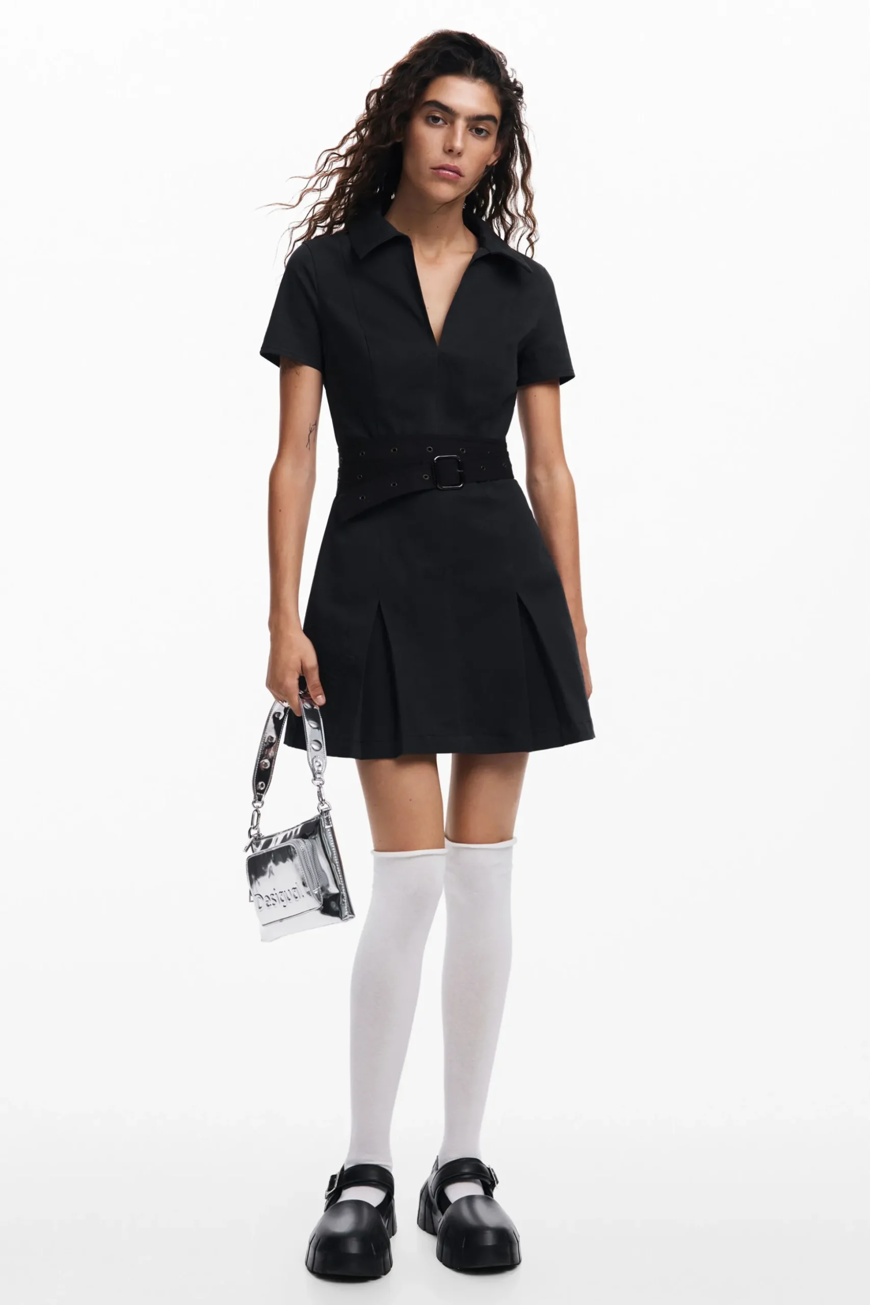 Pleated skirt dress