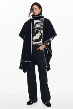 Poncho with scarf