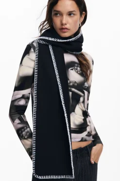 Poncho with scarf