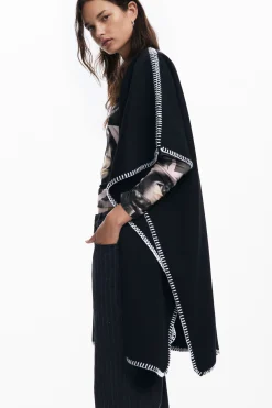 Poncho with scarf