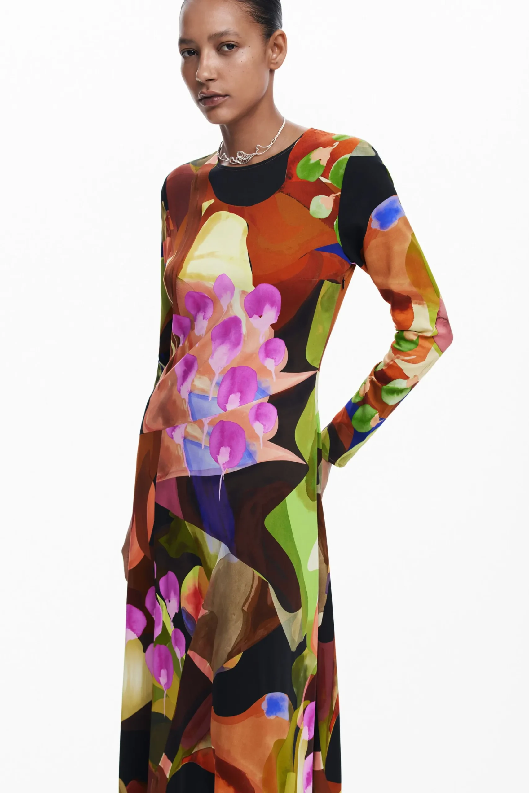 Printed midi dress M. Christian Lacroix