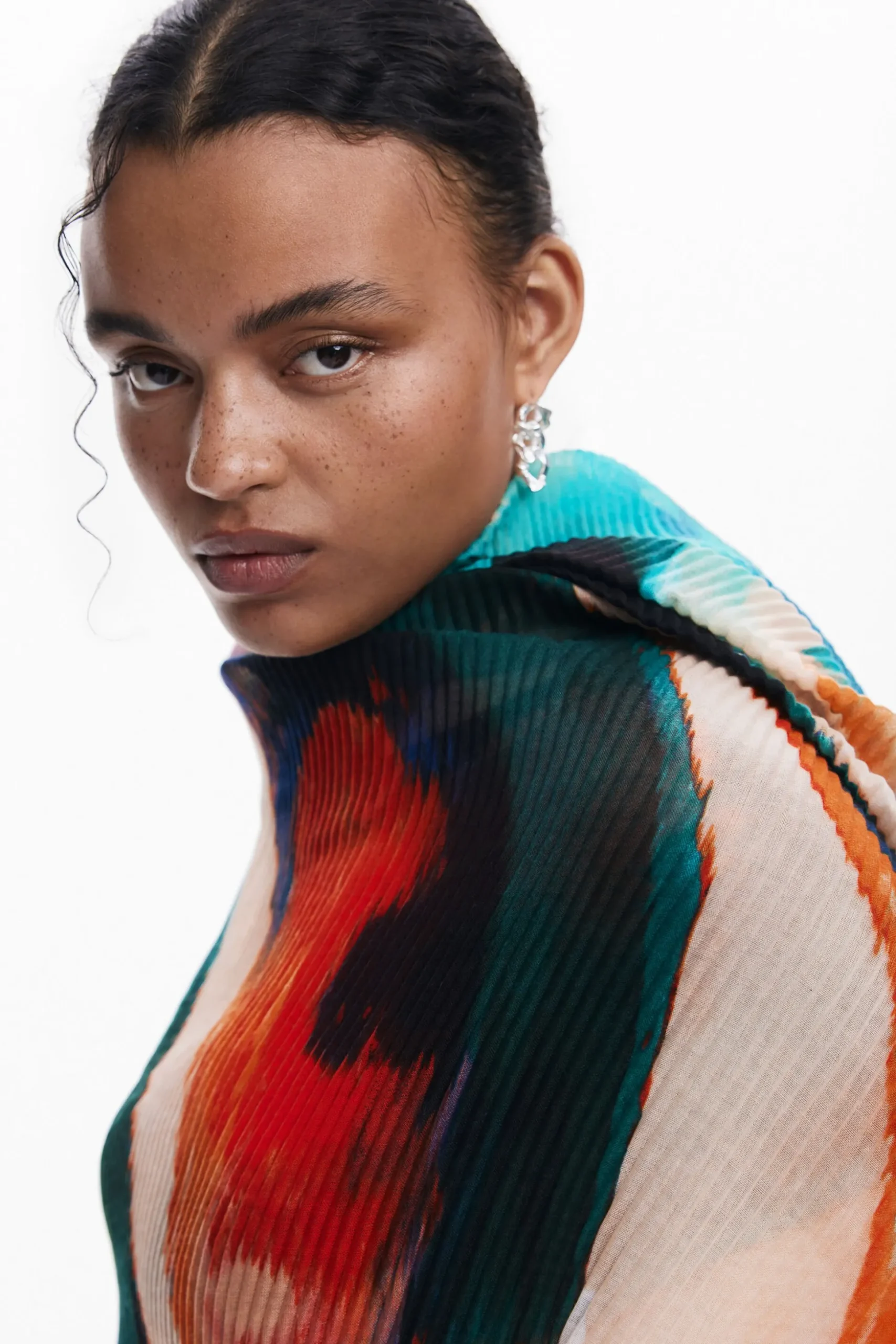 Printed rectangular scarf