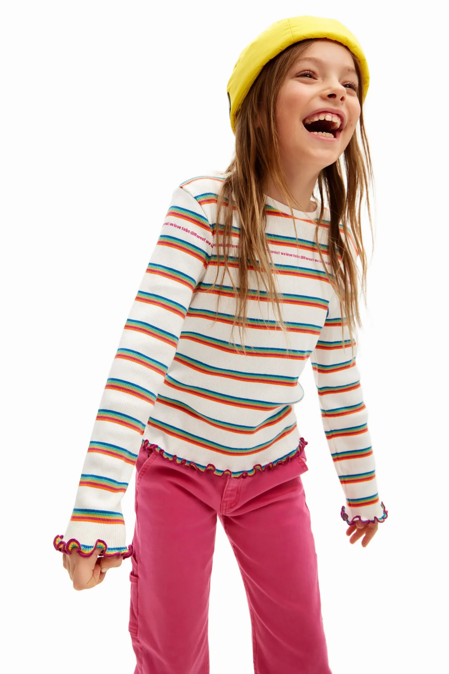 Rainbow striped T-shirt