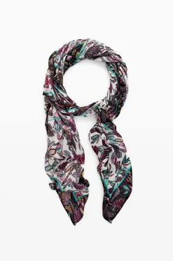 Rectangular floral scarf