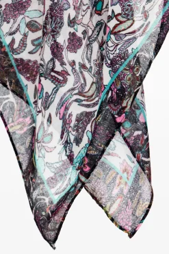 Rectangular floral scarf