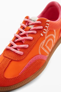 Retro split leather sneakers