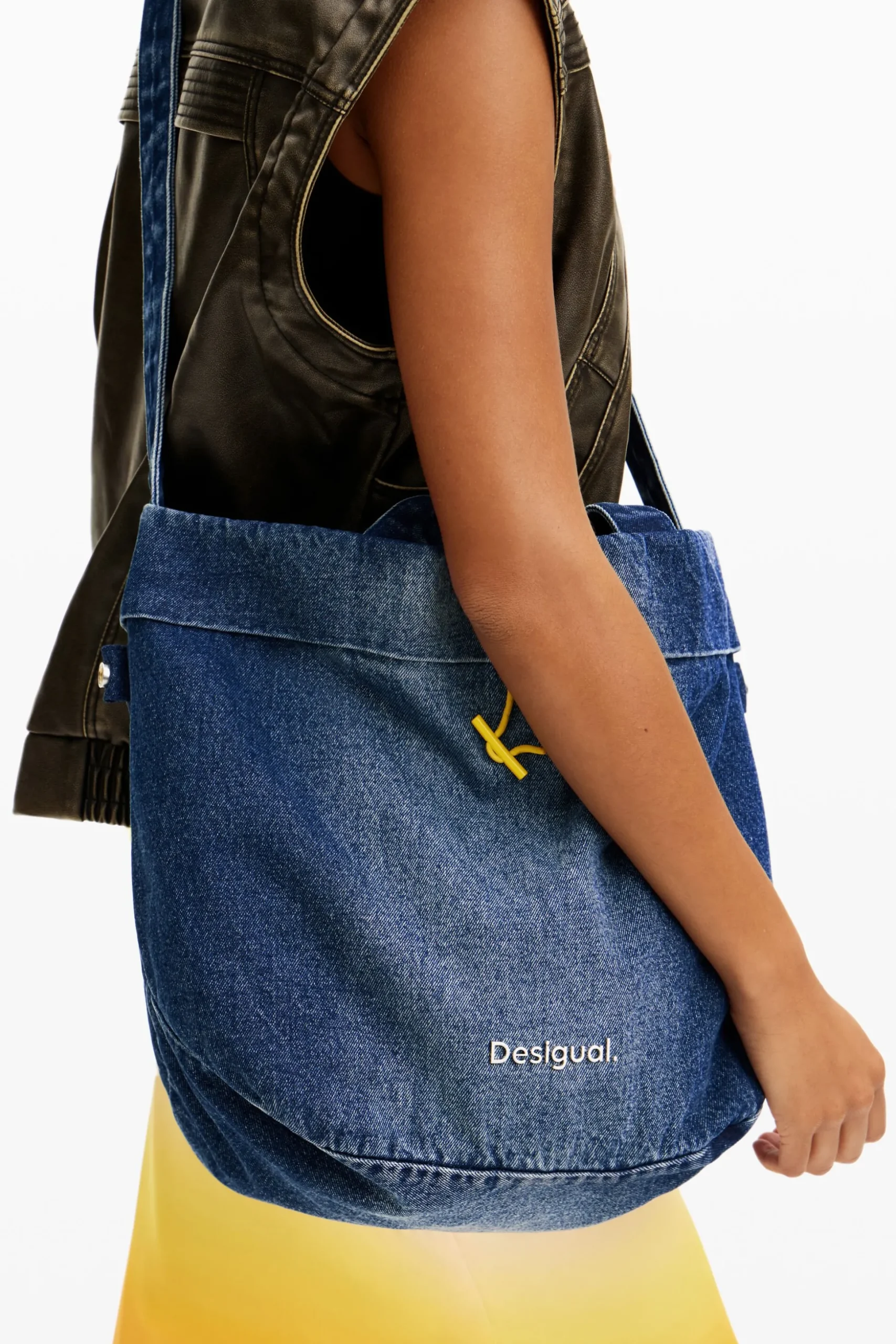 Reversible denim shopper bag L