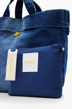 Reversible denim shopper bag L