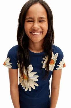 Ribbed daisy T-shirt