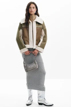 Shearling biker jacket