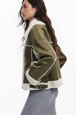 Shearling biker jacket