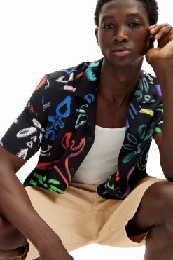 Shirt with artistic motifs