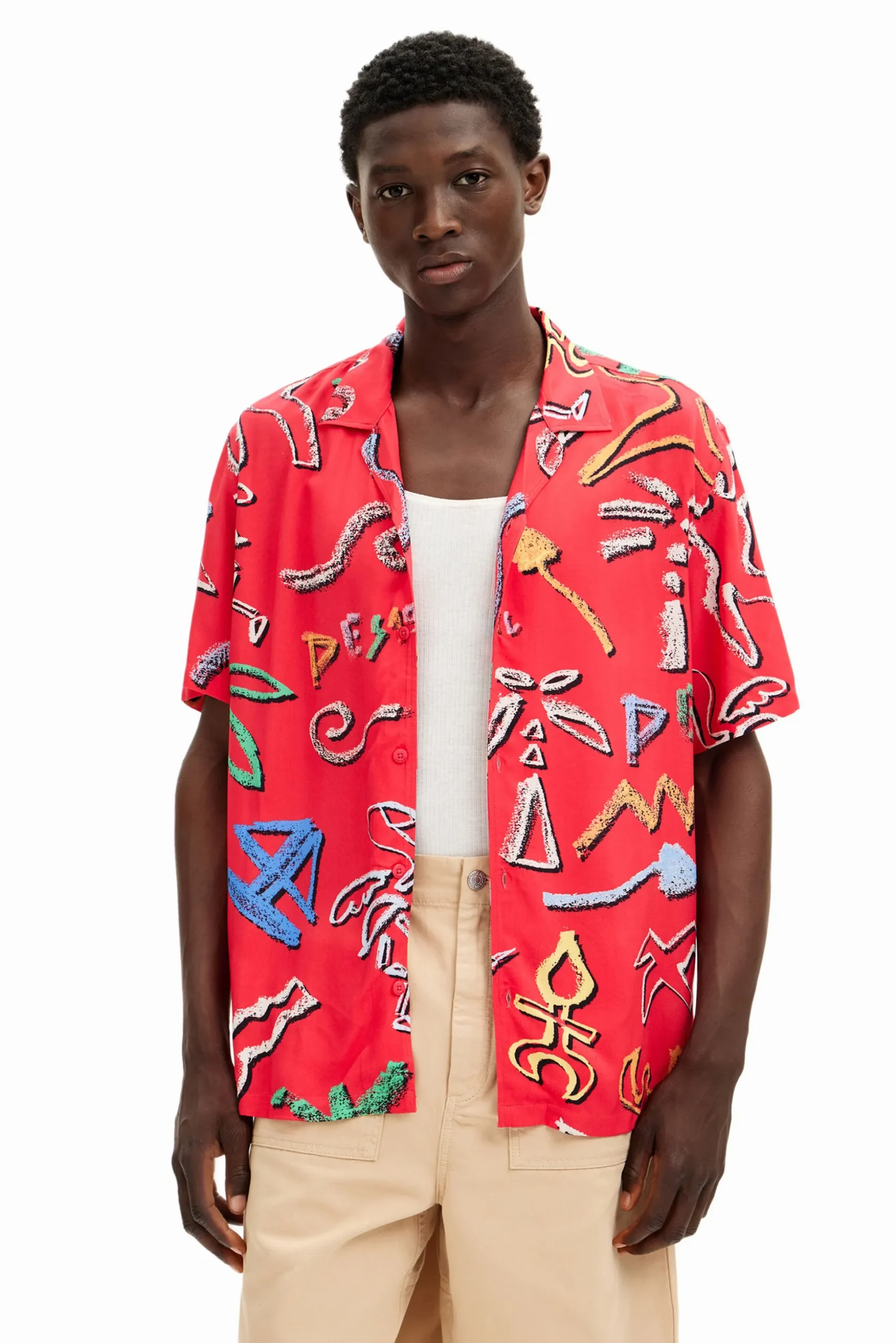 Shirt with artistic motifs