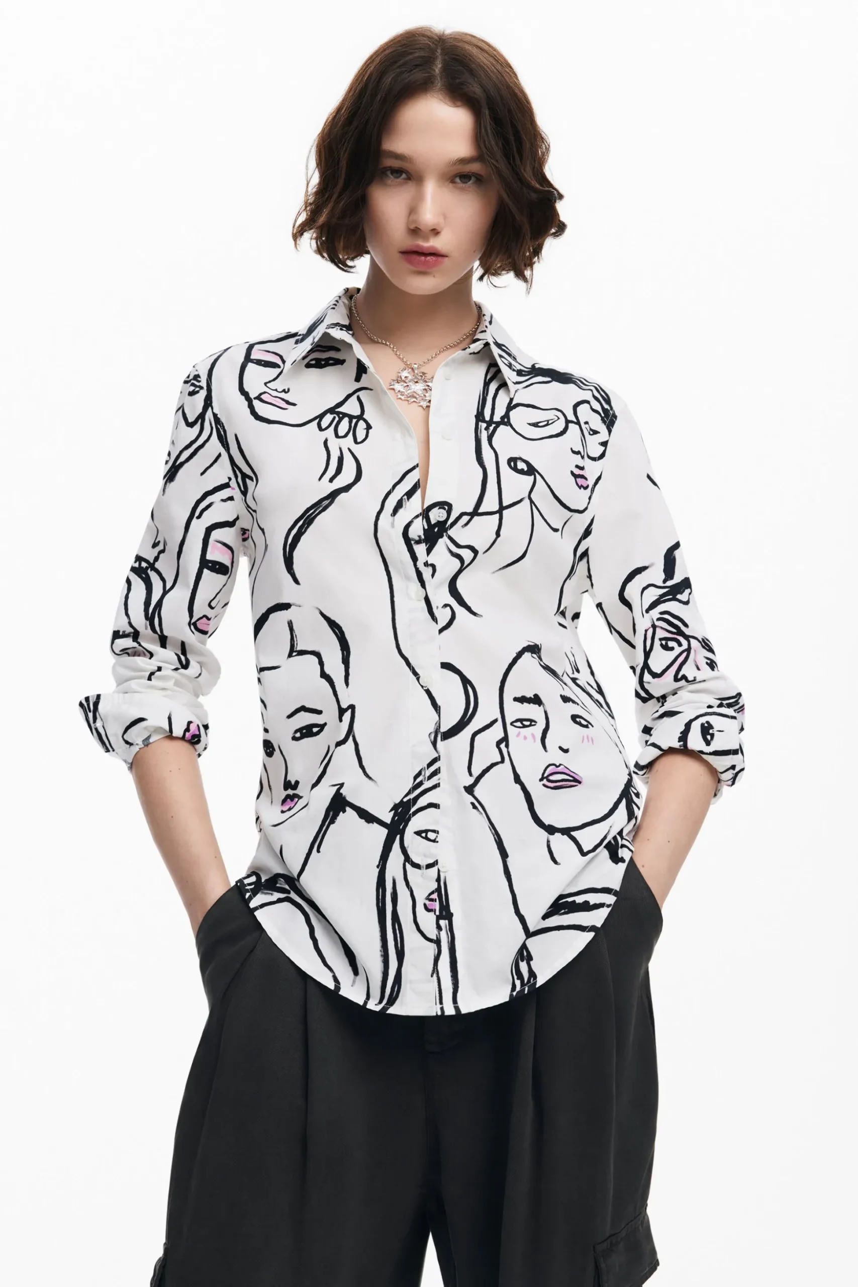 Shirt with face print