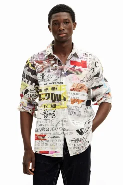 Shirt with Japanese print design