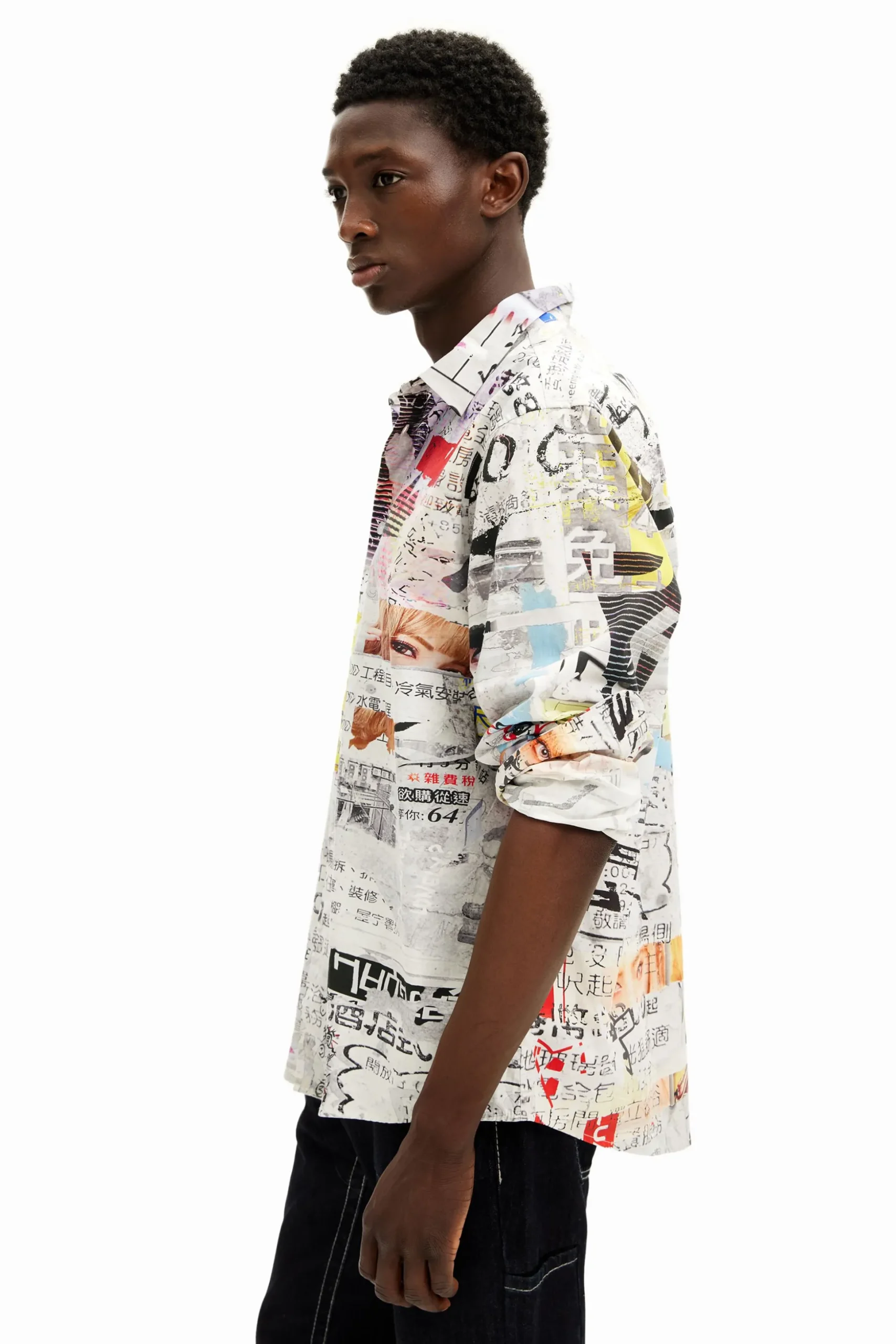 Shirt with Japanese print design