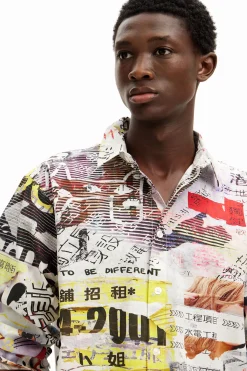 Shirt with Japanese print design