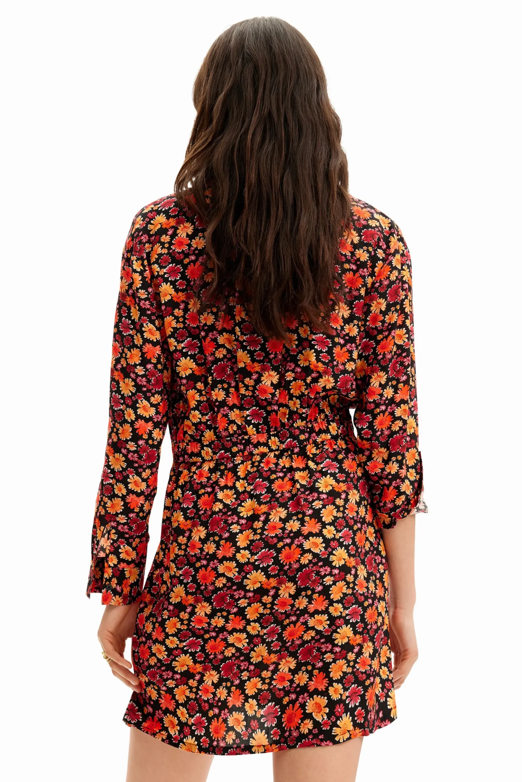 Short floral shirt dress