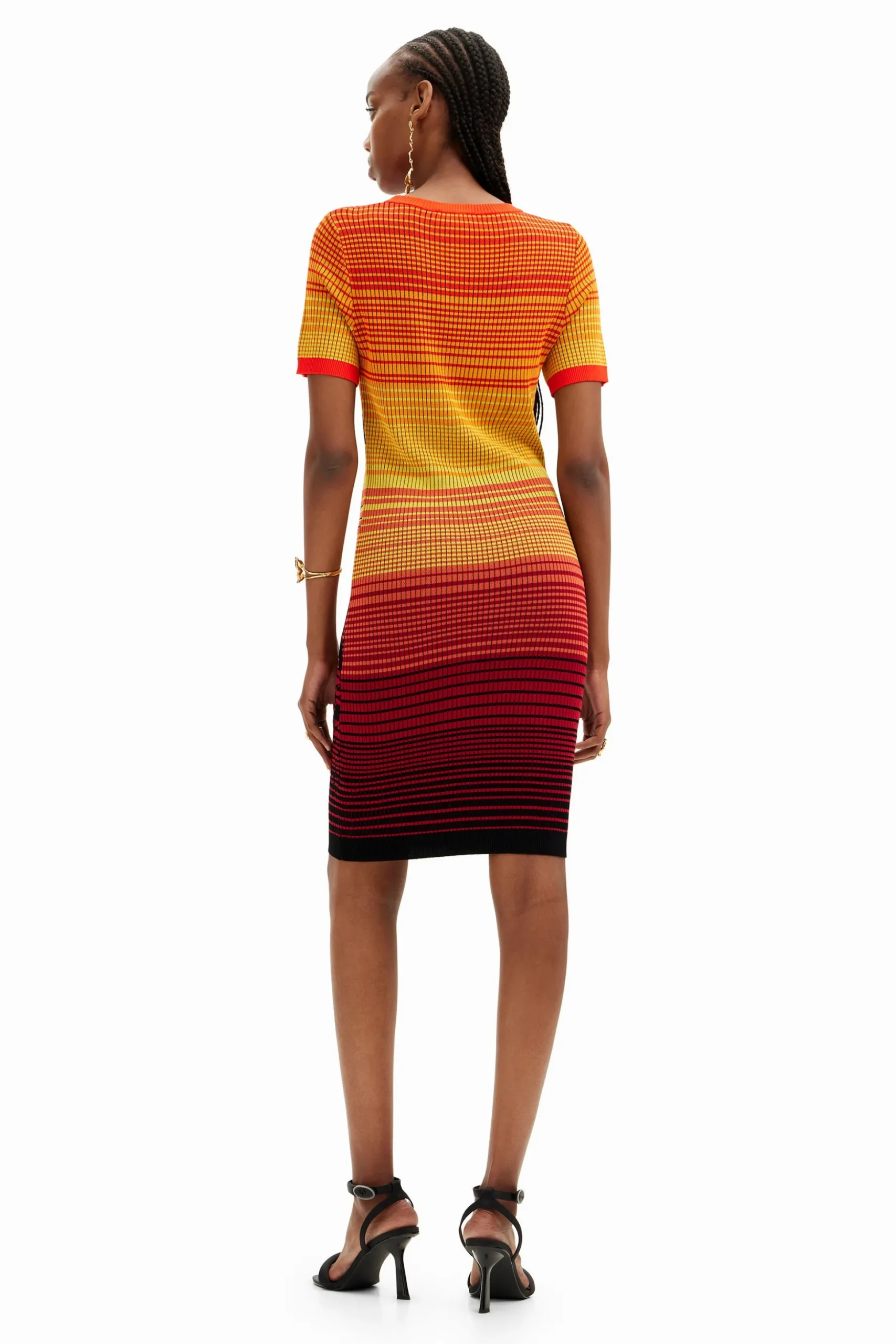 Short knit palm tree dress