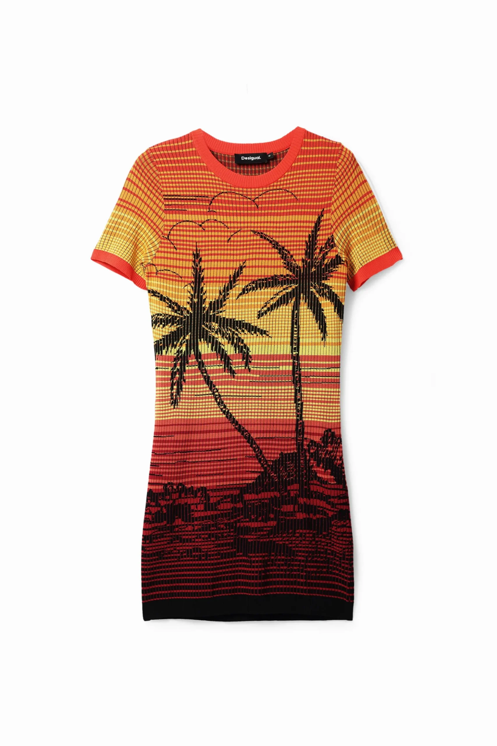 Short knit palm tree dress