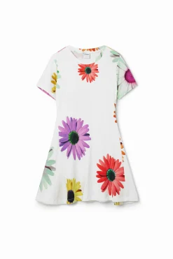 Short ribbed daisy dress