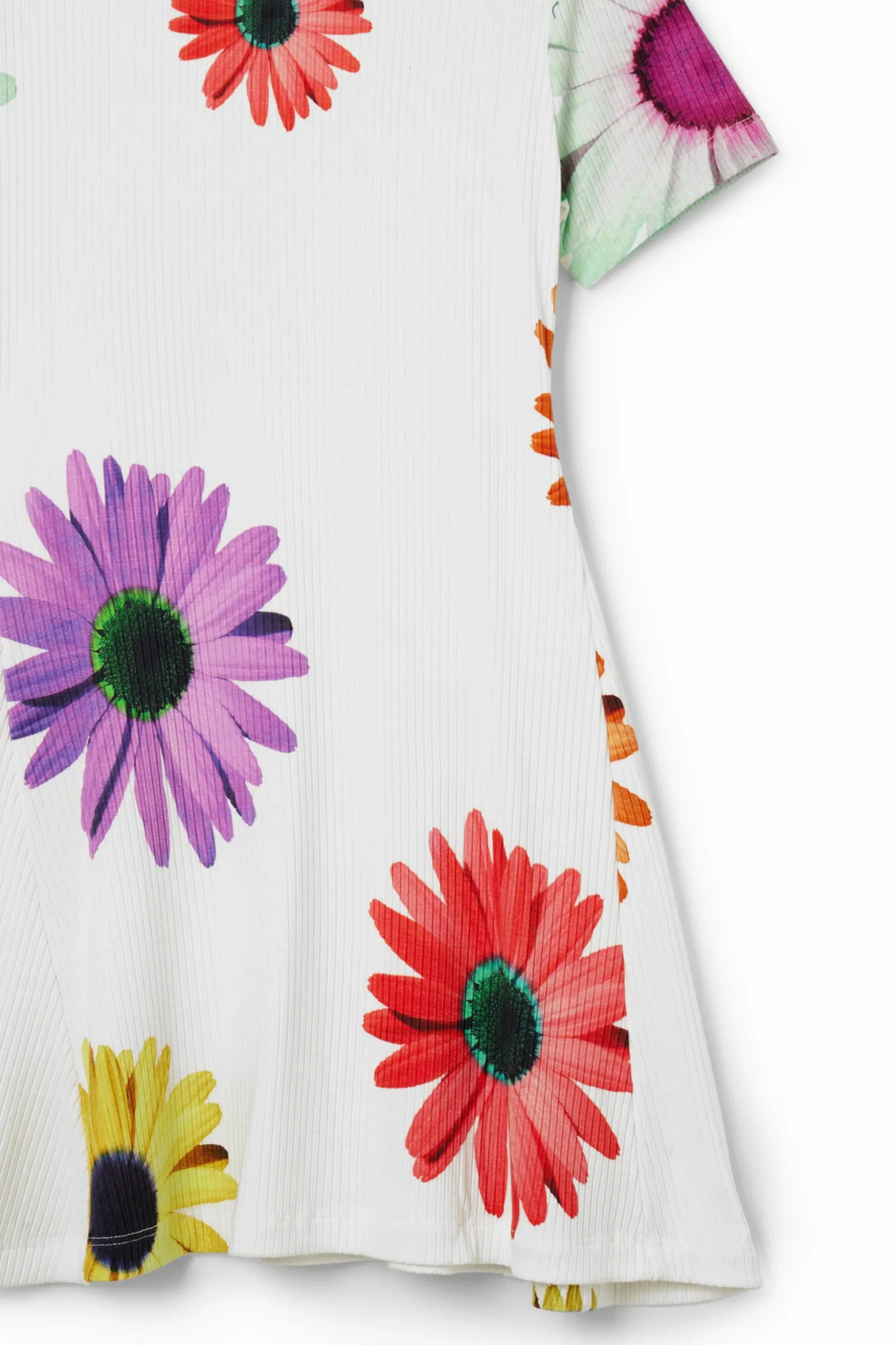 Short ribbed daisy dress