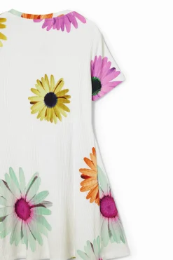 Short ribbed daisy dress