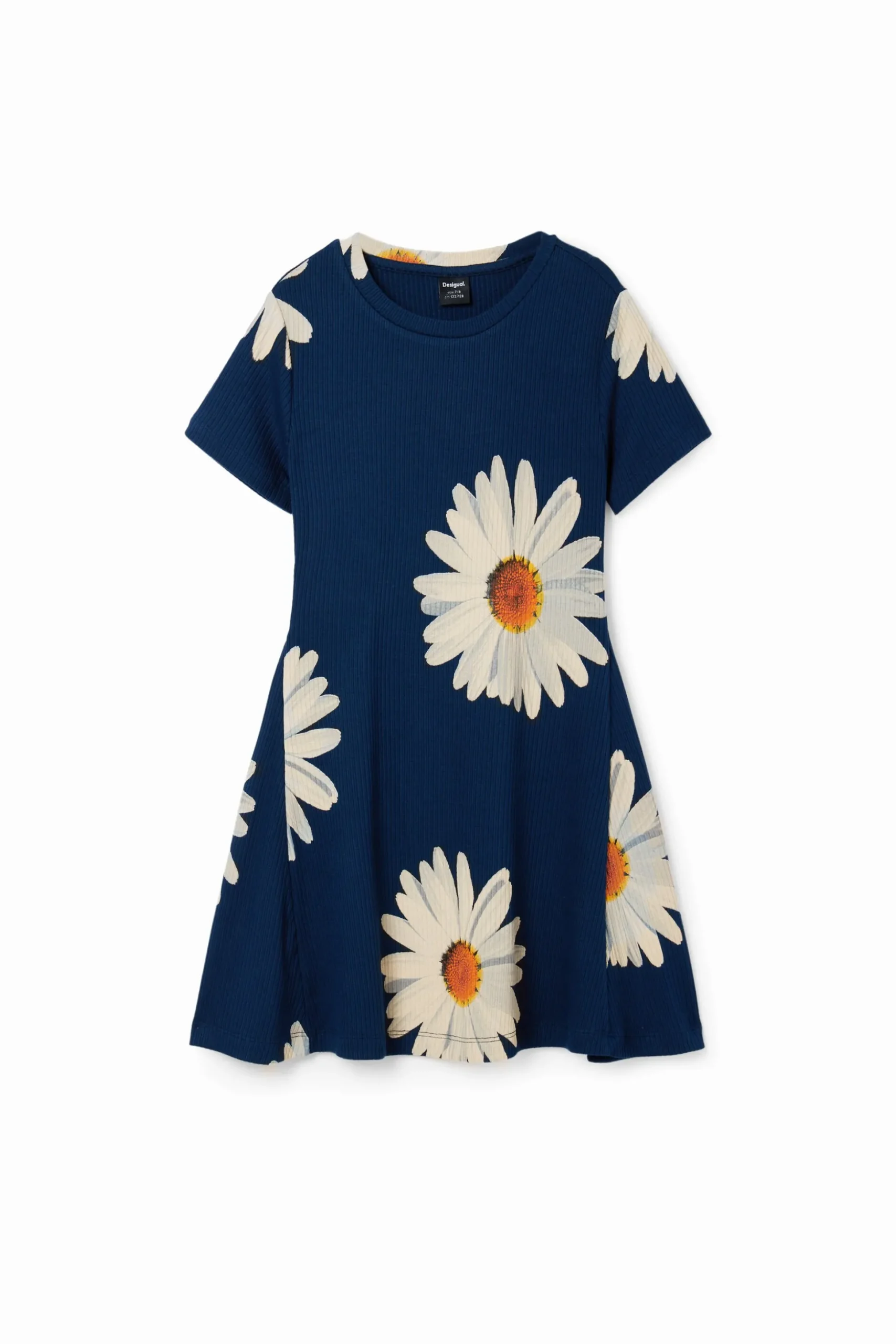 Short ribbed daisy dress