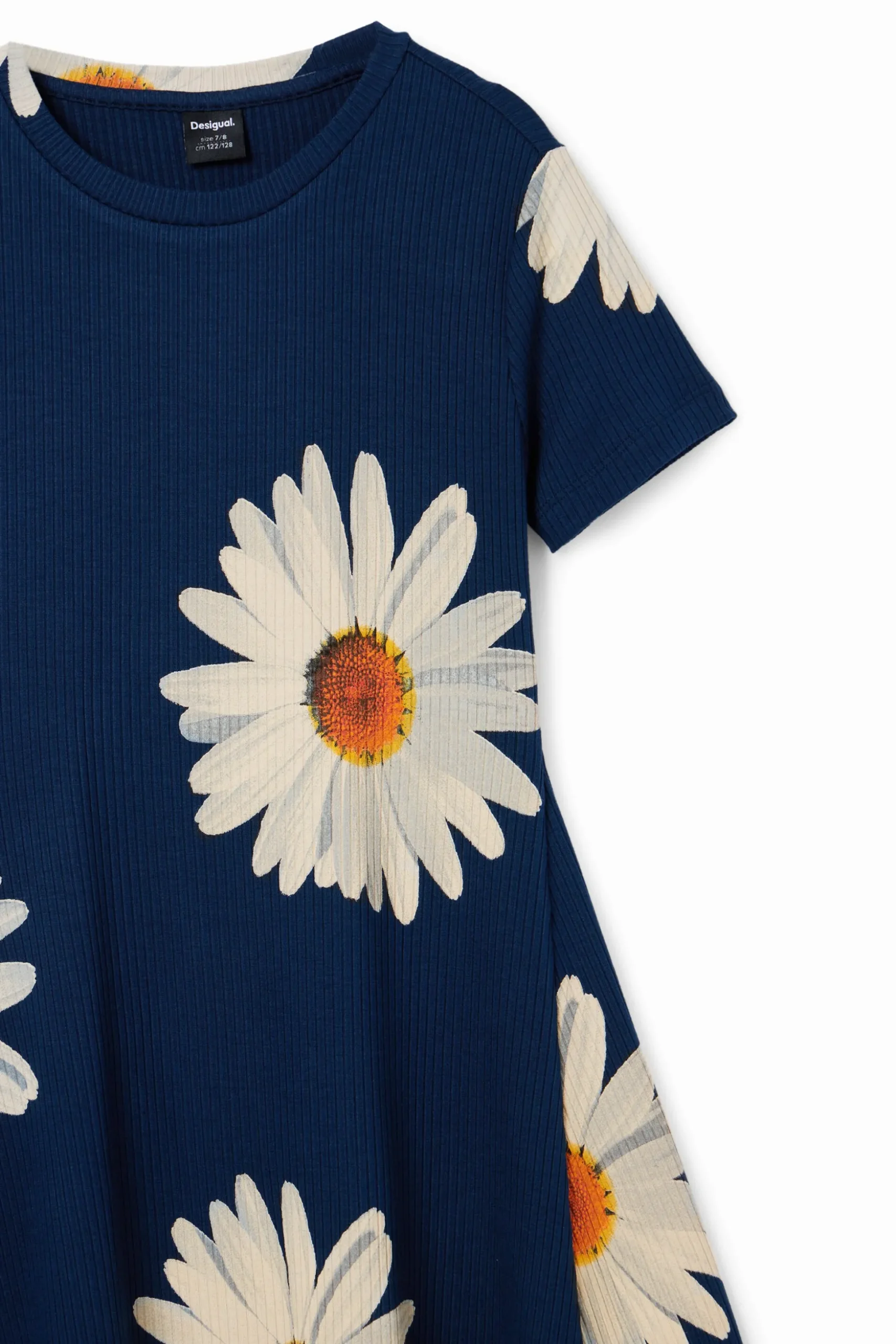 Short ribbed daisy dress