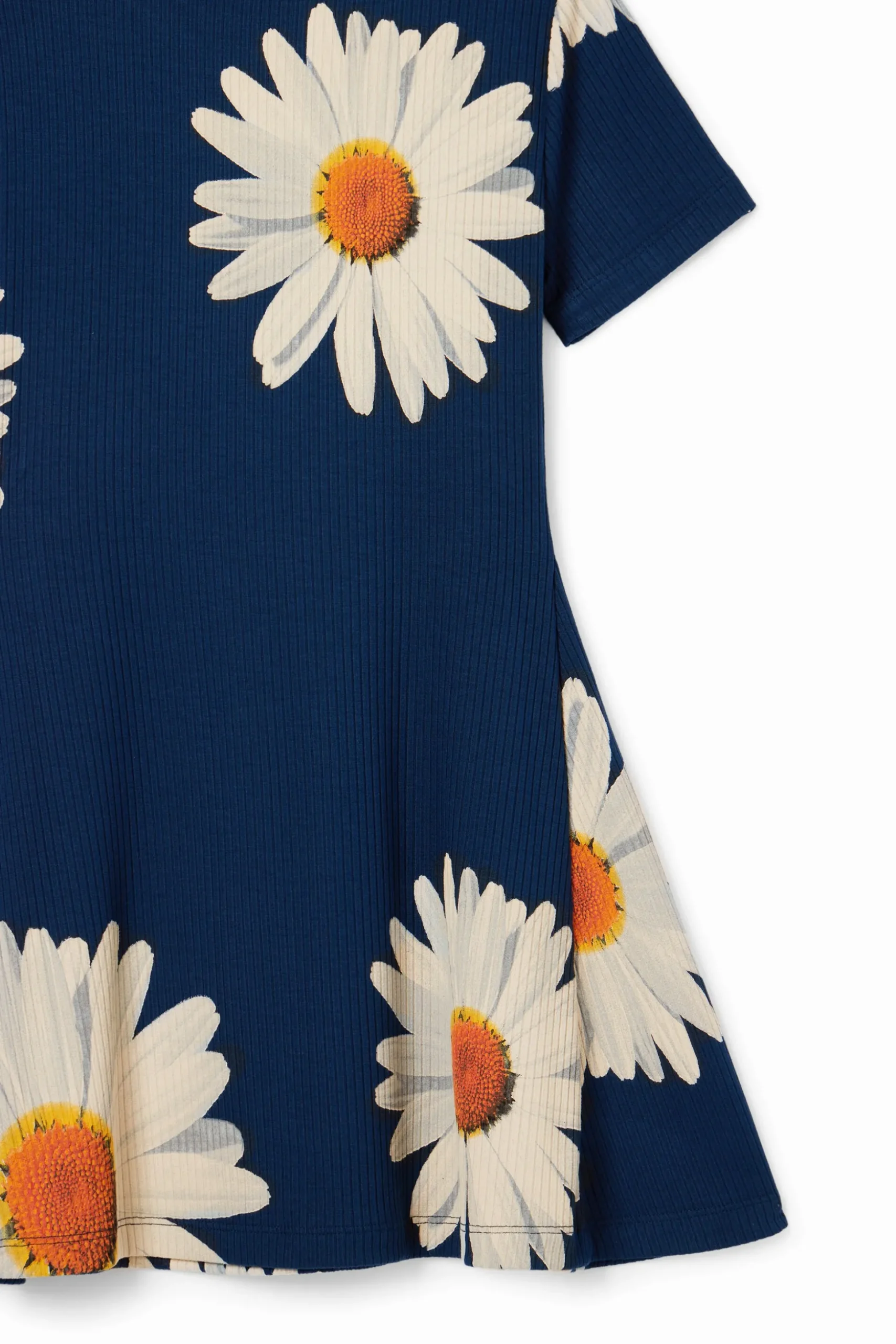 Short ribbed daisy dress
