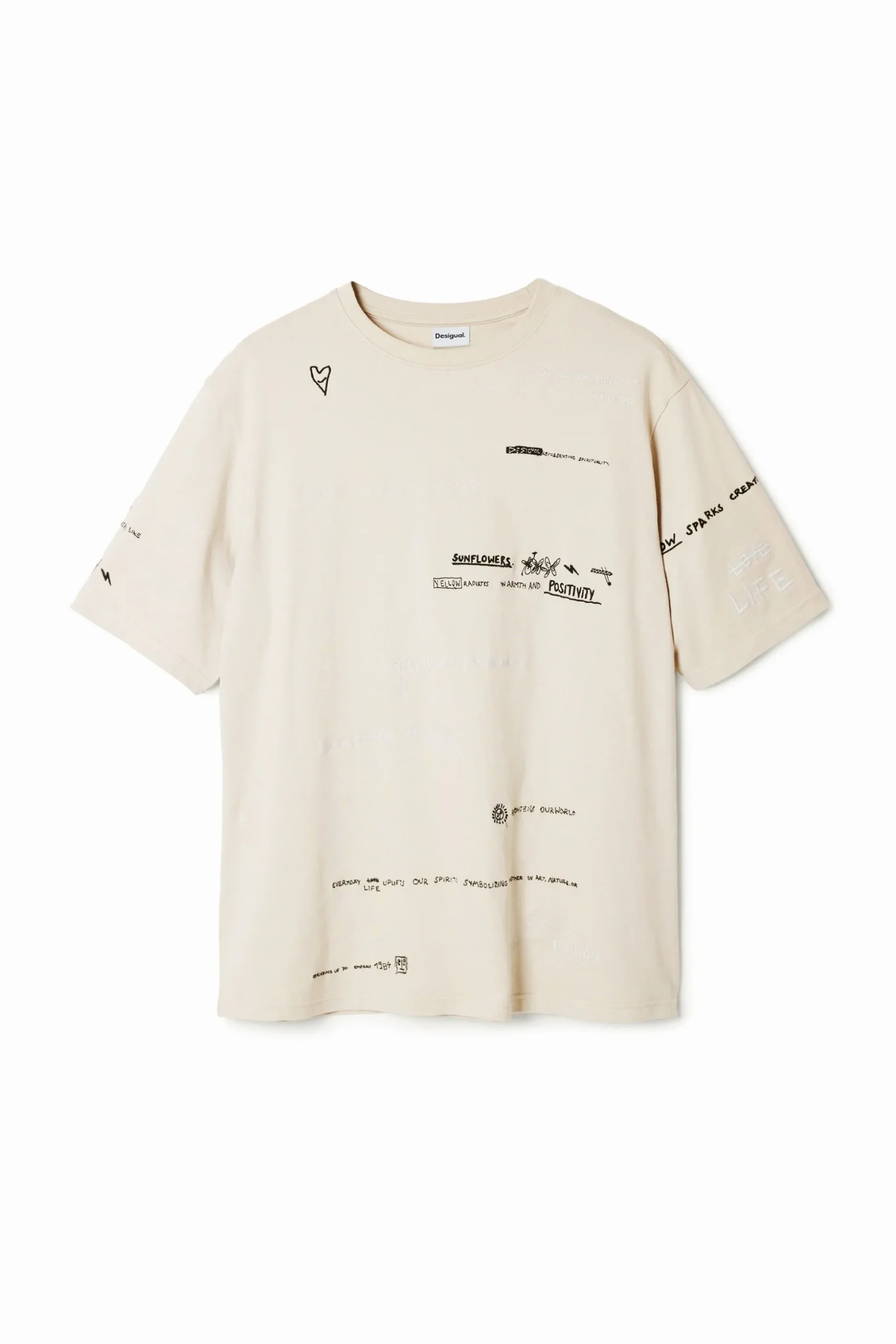Short-sleeved T-shirt with lettering design