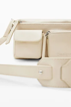 Small pockets leather crossbody bag