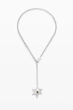 Star and heart necklace silver plated Zalio