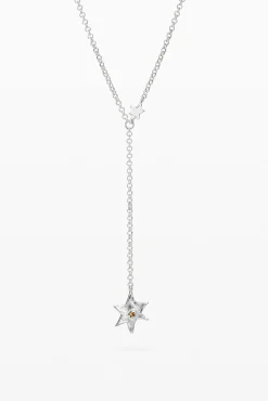 Star and heart necklace silver plated Zalio