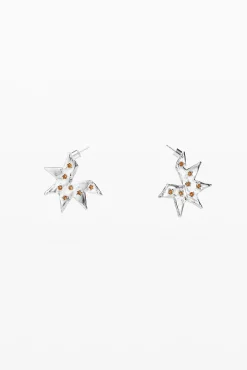 Star-shaped silver earrings Zalio