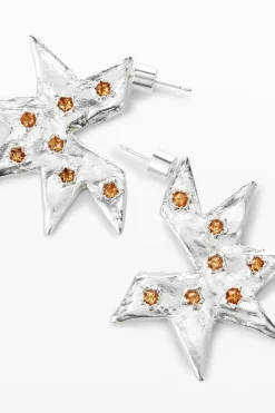 Star-shaped silver earrings Zalio