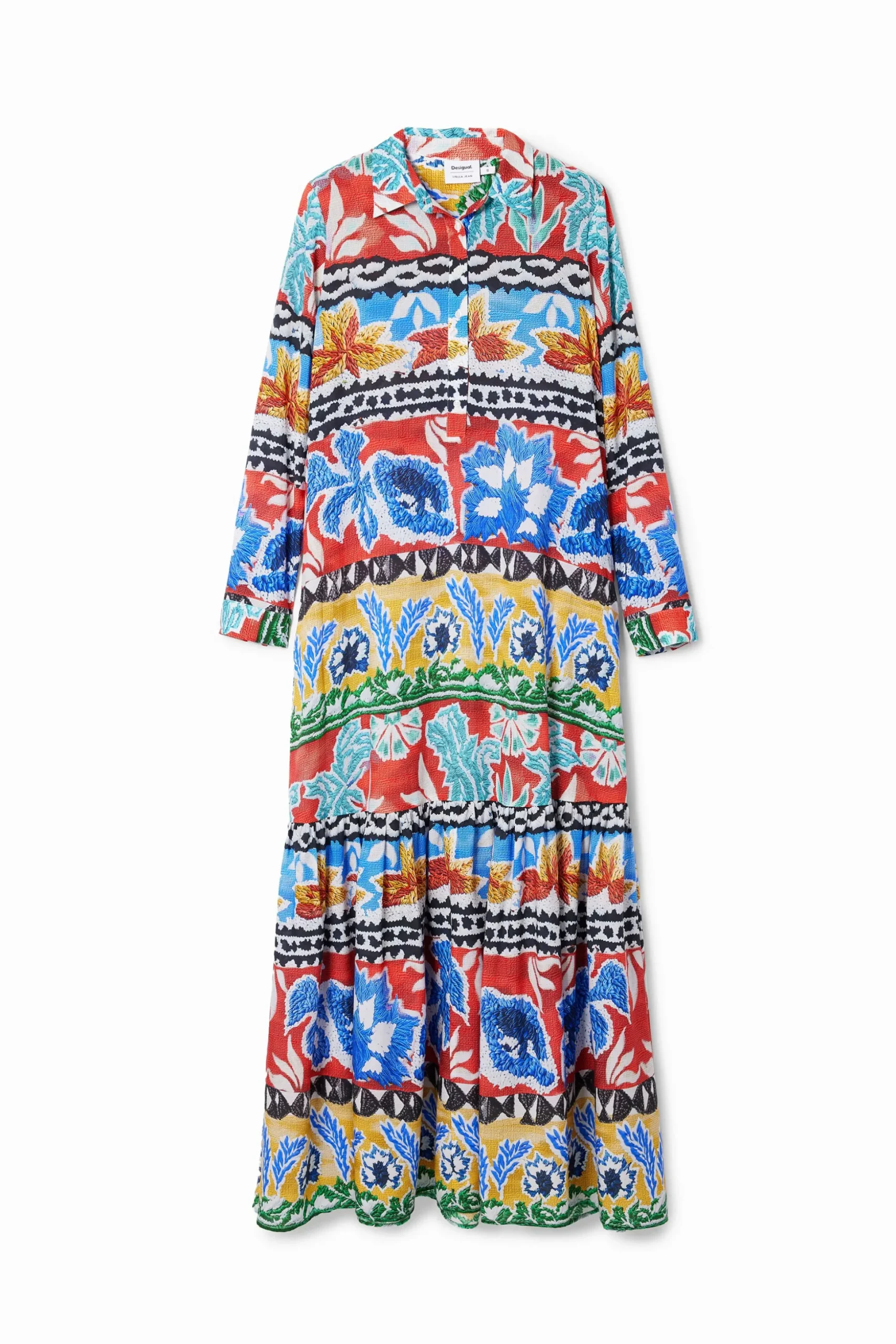 Stella Jean long ethnic shirt dress