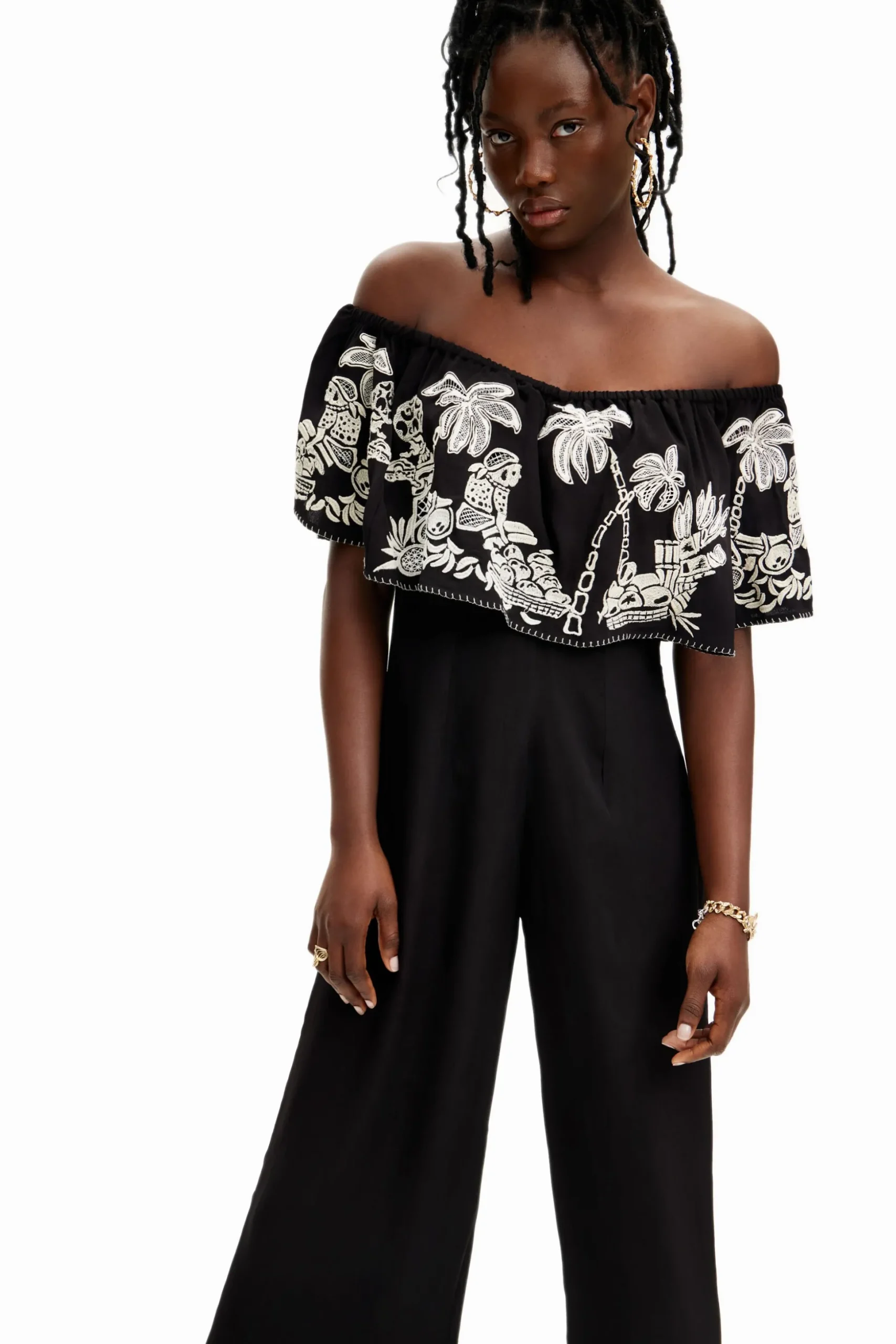Stella Jean palm midi jumpsuit