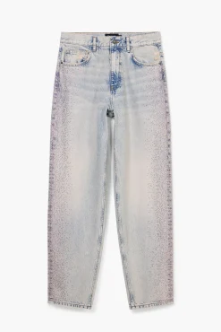 Straight jeans with rhinestones