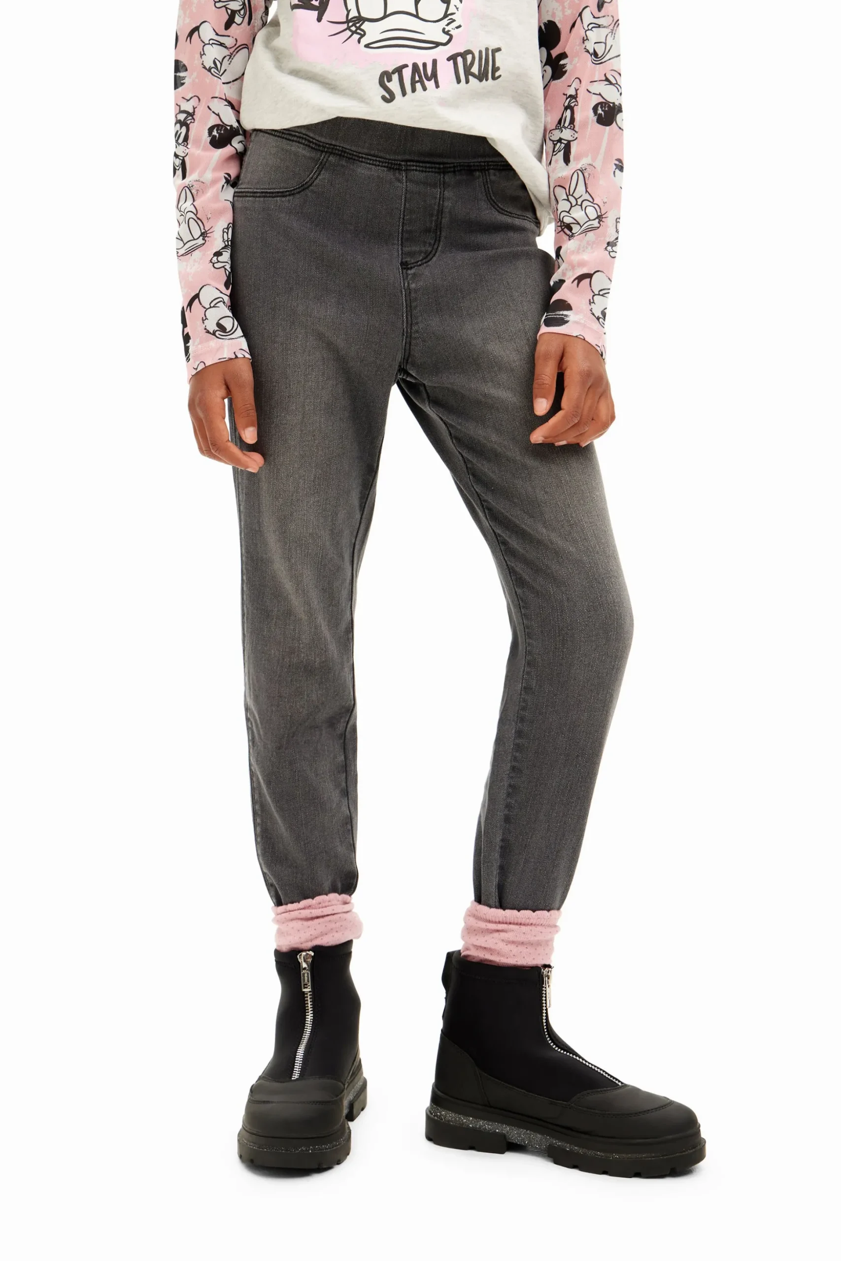 Stretch denim leggings