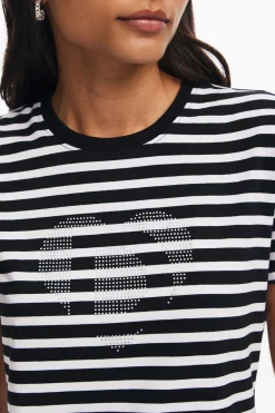 Striped heart T-shirt