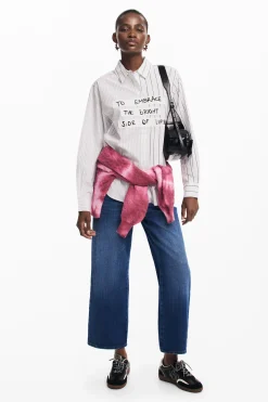 Striped shirt with phrase
