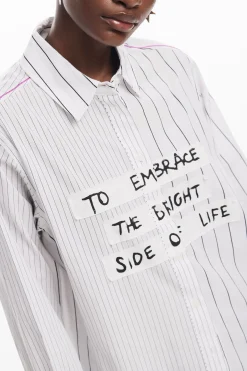 Striped shirt with phrase