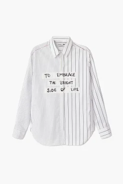 Striped shirt with phrase