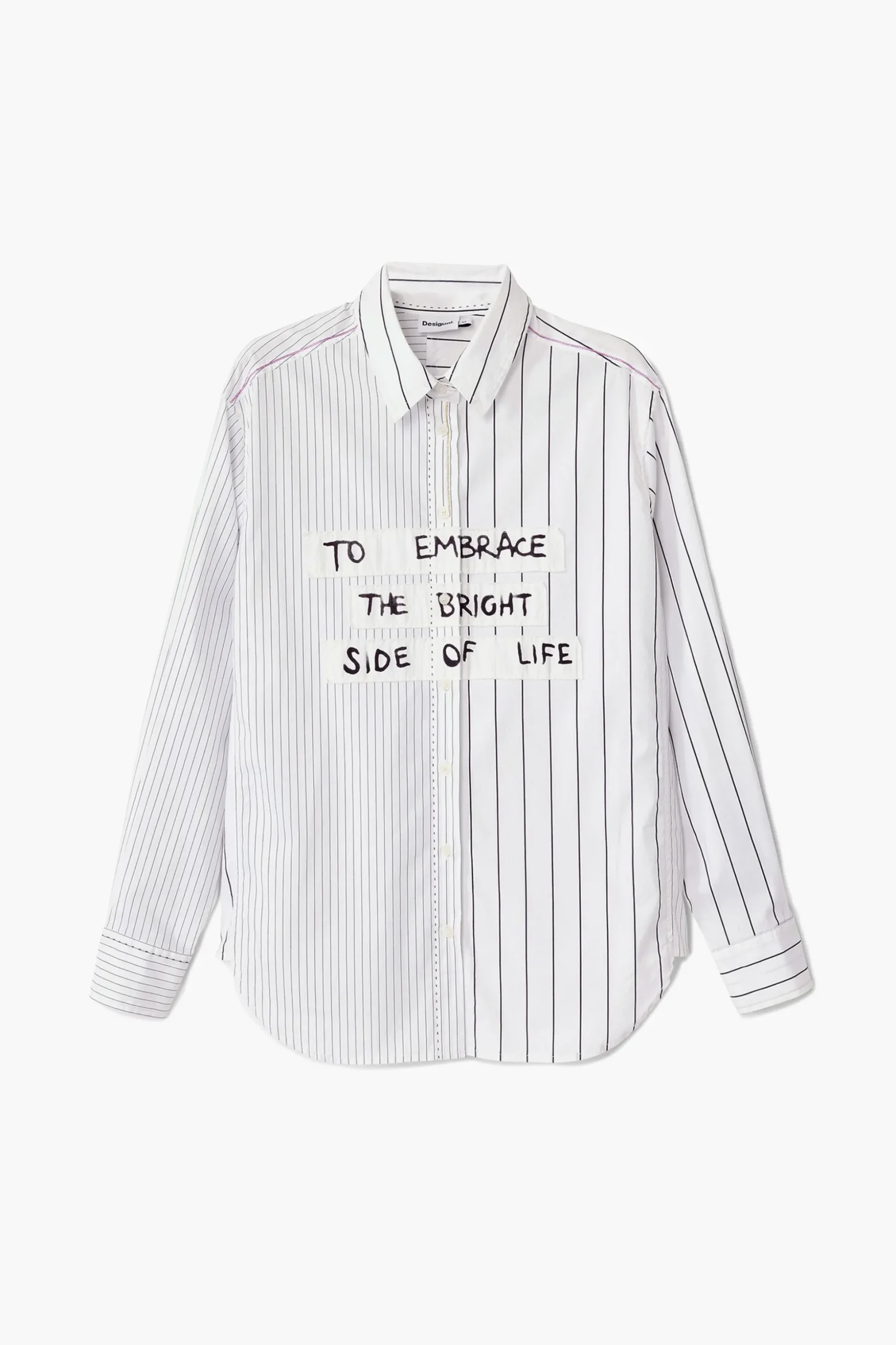 Striped shirt with phrase