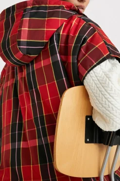 Tartan poncho vest