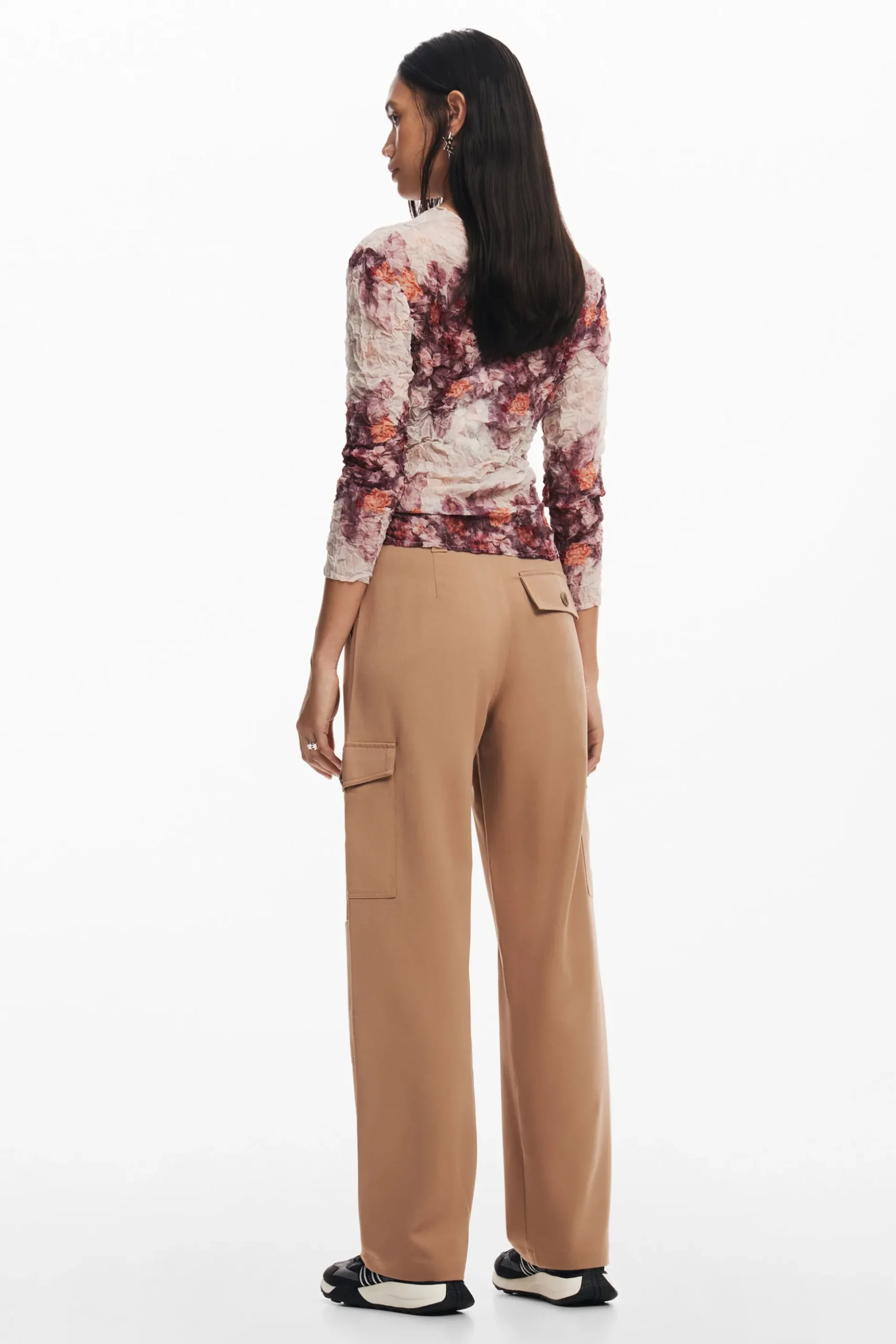 Textured floral blouse