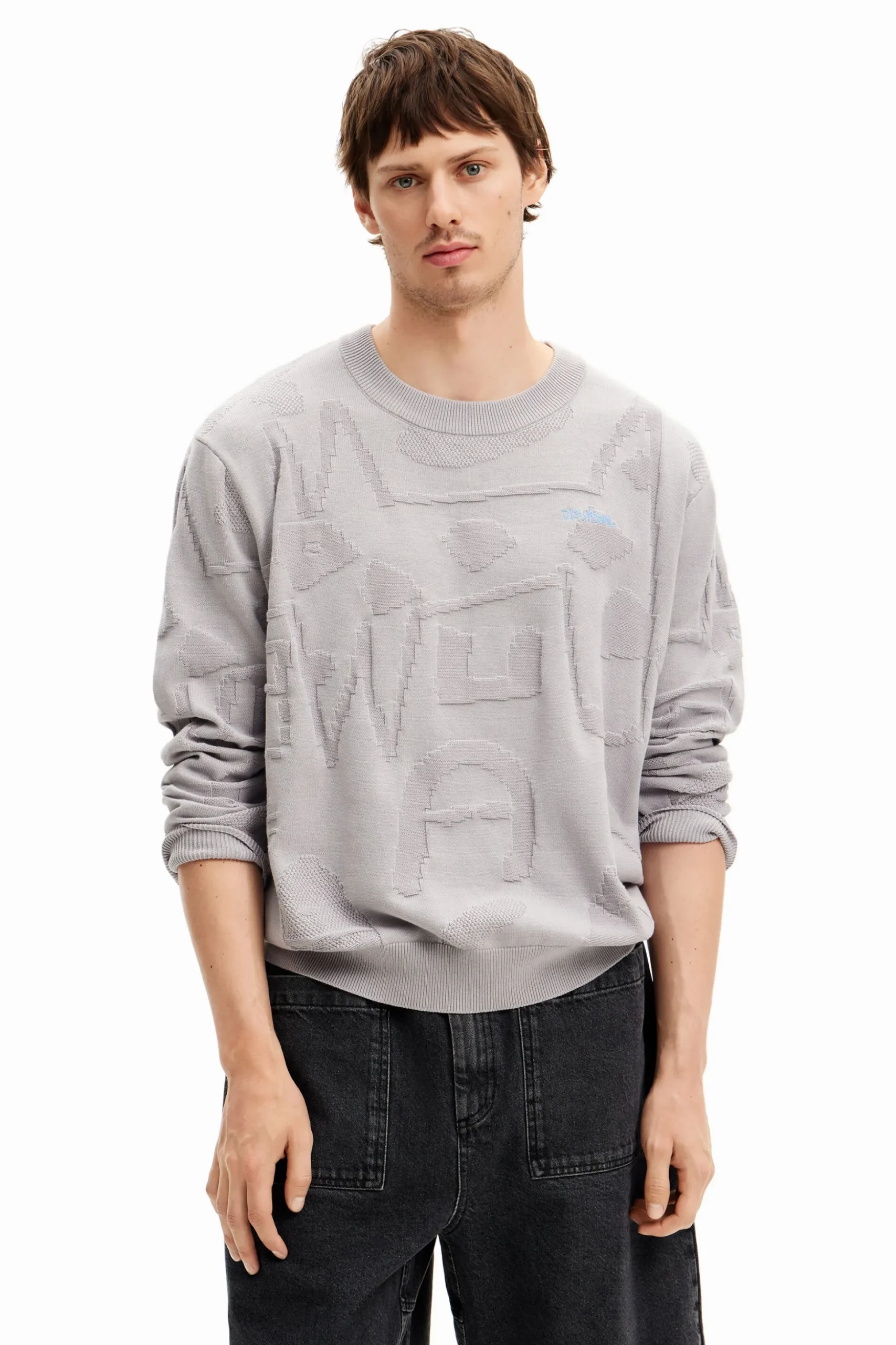Textured knit sweater
