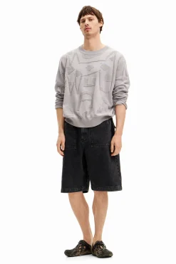 Textured knit sweater